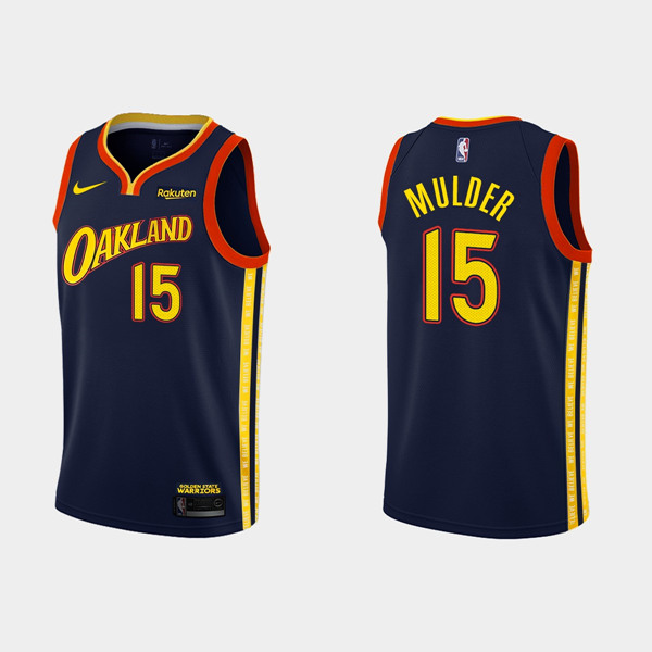 Men's Golden State Warriors #15 Mychal Mulder Navy NBA 2020-21 City Edition Stitched Jersey